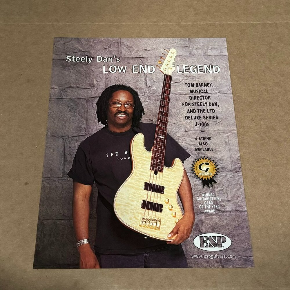 Tom Barney of Steely Dan - ESP Guitars - 2004 Print Advertisement